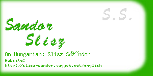 sandor slisz business card